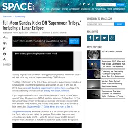Full Moon Sunday Kicks Off 'Supermoon Trilogy,' Including a Lunar Eclipse