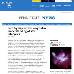 Nearby supernovas may aid in understanding of star lifecycles