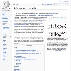 Subscript and superscript