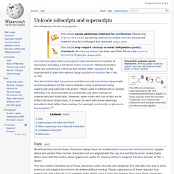 Unicode subscripts and superscripts