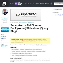 Supersized – Full Screen Background/Slideshow jQuery Plugin