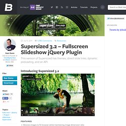 Supersized 3.2 – Fullscreen Slideshow jQuery Plugin