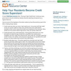 Help Your Residents Become Credit Score Superstars!