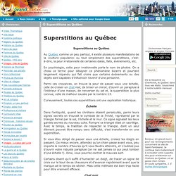 Superstitions au Québec