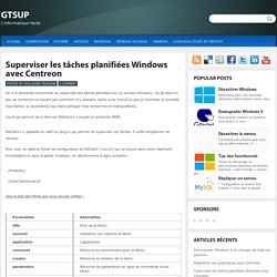 Superviser les tâches planifiées Windows avec Centreon