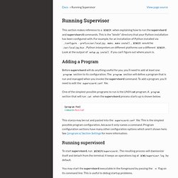 Running Supervisor — supervisor 3.0a12 documentation