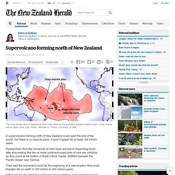 Supervolcano forming north of New Zealand