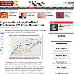 Health - Marion Nestle - Superweeds: A Long-Predicted Problem for GM Crops Has Arrived
