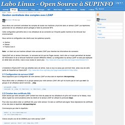 Labo Linux - Open Source à SUPINFO: Gestion centralisée des comptes avec LDAP