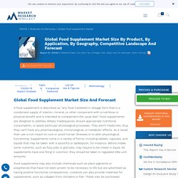 Food Supplement Market Size, Share, Trends, Scope And Forecast