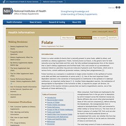 Dietary Supplement Fact Sheet: Folate