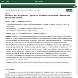 Nutrition and Supplement Update for the Endurance Athlete: Review and Recommendations