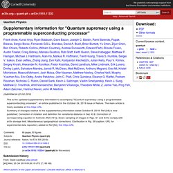 [1910.11333] Supplementary information for "Quantum supremacy using a programmable superconducting processor"