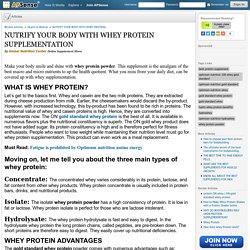 NUTRIFY YOUR BODY WITH WHEY PROTEIN SUPPLEMENTATION by Global Nutrition Center