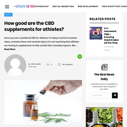 How good are the CBD supplements for athletes?