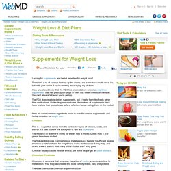 Supplements and Herbs for Weight Loss