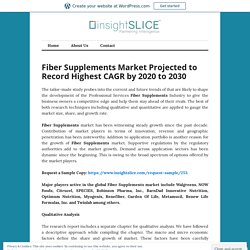 Fiber Supplements Market Projected to Record Highest CAGR by 2020 to 2030