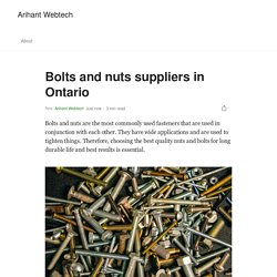 Bolts and nuts suppliers in Ontario