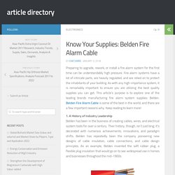 Know Your Supplies: Belden Fire Alarm Cable