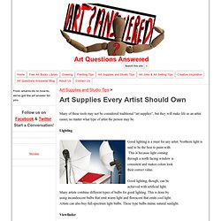 Art Supplies Every Artist Should Own - Art Questions Answered