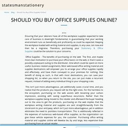 Should You Buy Office Supplies Online?