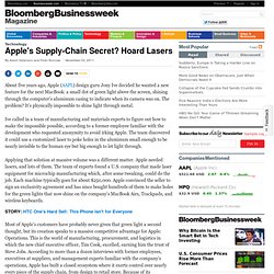 Apple's Supply-Chain Secret? Hoard Lasers