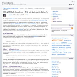 ASP.NET MVC: Supplying HTML attributes with EditorFor - Stuart Leeks