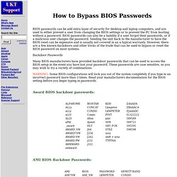 Bypass BIOS Passwords
