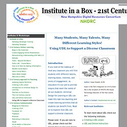Using UDL to Support a Diverse Classroom - nhinstitutes