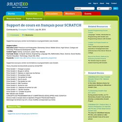 Support de cours en français pour SCRATCH