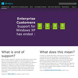 Support for Windows XP for Enterprise Business is ending