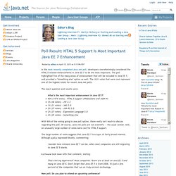 Poll Result: HTML 5 Support Is Most Important Java EE 7 Enhancement