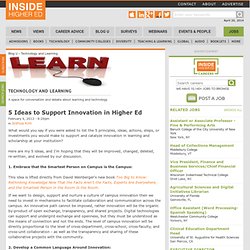 5 Ideas to Support Innovation in Higher Ed