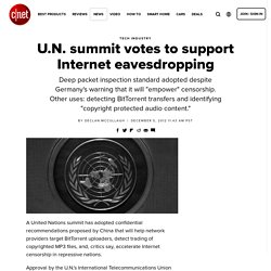 U.N. summit votes to support Internet eavesdropping