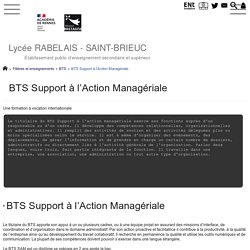 BTS Support à l'Action Managériale - Lycée RABELAIS - SAINT-BRIEUC