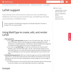 LaTeX support - MathType - Documentation - WIRIS