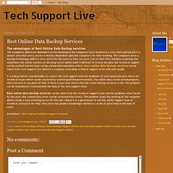 Tech Support Live: Best Online Data Backup Services