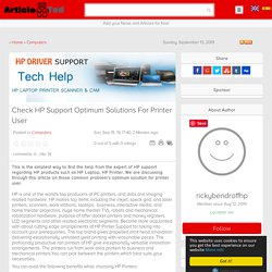 Check HP Support Optimum Solutions For Printer User Article