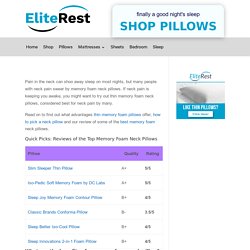Best Memory Foam Neck Pillow