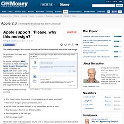 Apple support: 'Please, why this redesign?'