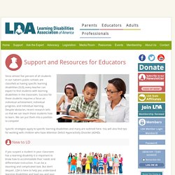 For Teachers - Learning Disabilities Association of America