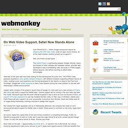 On Web Video Support, Safari Now Stands Alone