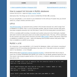How to support full Unicode in MySQL databases · Mathias Bynens