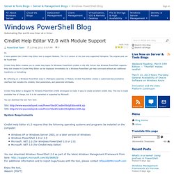 Cmdlet Help Editor V2.0 with Module Support - Windows PowerShell Blog