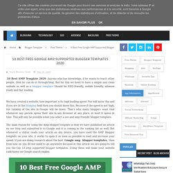 10 Best Free Google AMP Supported Blogger Templates 2020