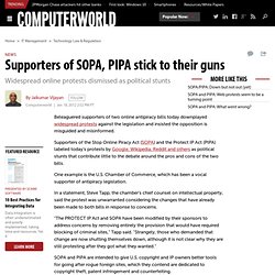 Supporters of SOPA, PIPA stick to their guns