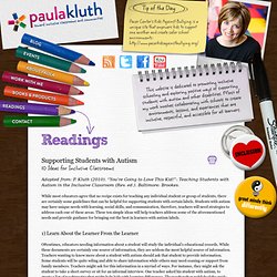 Supporting Students with Autism // Paula Kluth: Toward Inclusive Classrooms and Communities