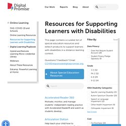 Resources for Supporting Learners with Disabilities