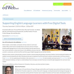 Supporting English Language Learners with Free Digital Tools