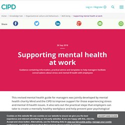 Supporting Mental Health at Work